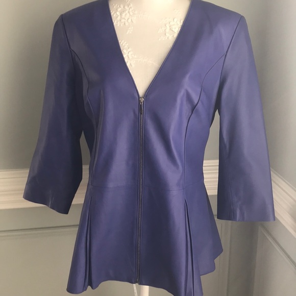 Doncaster Jackets & Blazers - Doncaster Soft &Supple Leather V Neck Jacket SZ 12